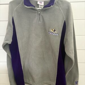 Baltimore Ravens Men's M 7 1/4 Zip Fleece Pullover Jacket NFL size‎ Medium